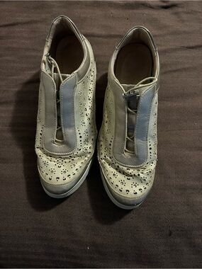 Stonefly Women’s EU 40 US 8.5 Silver Metallic Comfort Slip On Shoes